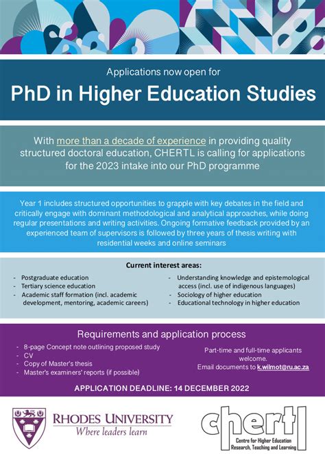 Latest News Phd In Higher Education Studies Applications Now Open