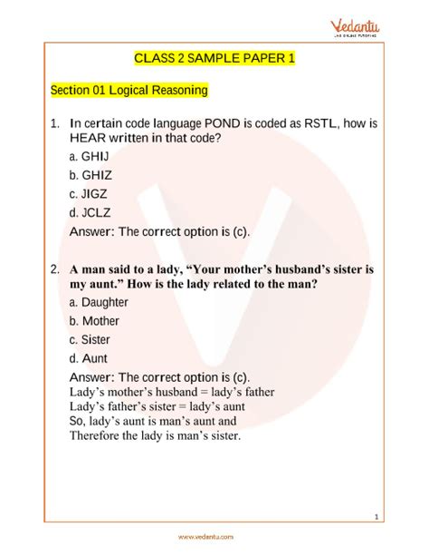 Nso Science Olympiad Sample Paper 1 For Class 2 With Solutions