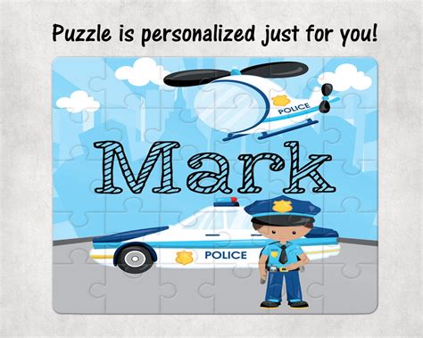 Puzzle Kids Puzzle Police Police Officer Custom Puzzle - Etsy