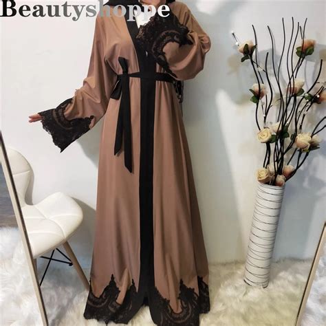 Abaya De Dub I Para Mujer Kimono Abierto Musulm N Vestido Hijab