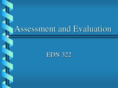 Ppt Assessment And Evaluation Powerpoint Presentation Id