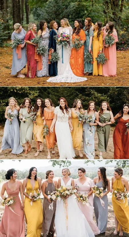 Rainbow Bridesmaid Dresses Bridesmaid Dresses Different Colors