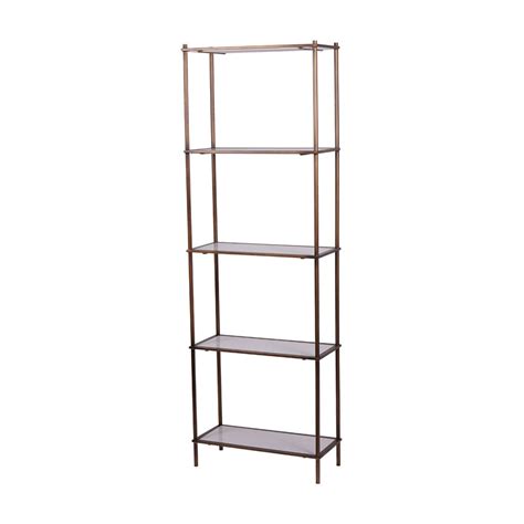 Libra Interiors Hylas Antique Copper And Ceramic 5 Tier Shelving Unit