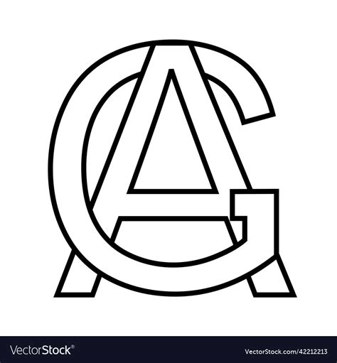 Logo Sign Ga Ag Icon Nft Interlaced Letters G Vector Image