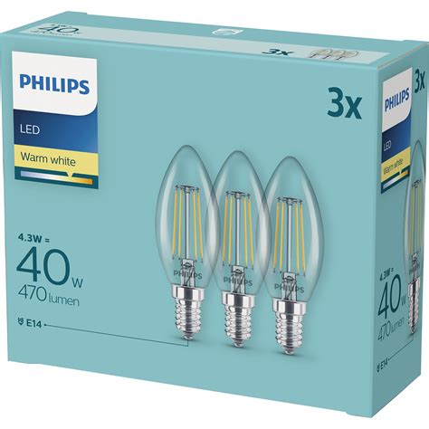 Комплект крушки Led Philips E14 4 3w 40w 470 лумена A Топла