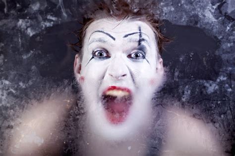 Scary Face Screaming Mime Stock Image Image Of Terrible 16118285