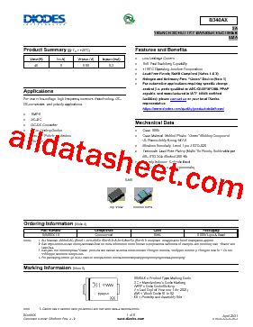 B Ax Datasheet Pdf Diodes Incorporated