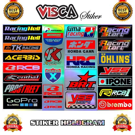 Sticker Racing Hologram Pack Stiker Motor Keren Stiker Racing Motor