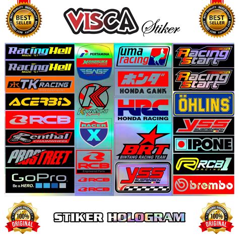 Sticker Racing Hologram Pack Stiker Motor Keren Stiker Racing Motor