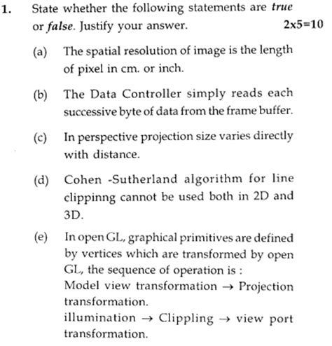 Solved State Whether The Following Statements Are True Or Chegg