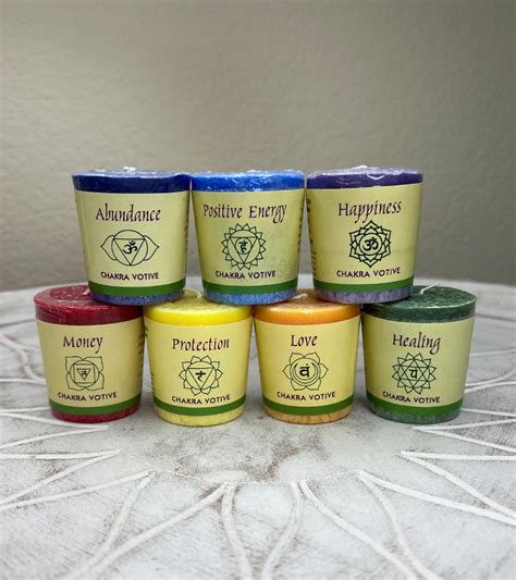 Set Of 7 Chakra Votive Candles • The Secret Door Crystal Shops