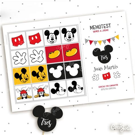 Kit Imprimible Mickey Mouse Negro Blanco Rojo Y Amarillo