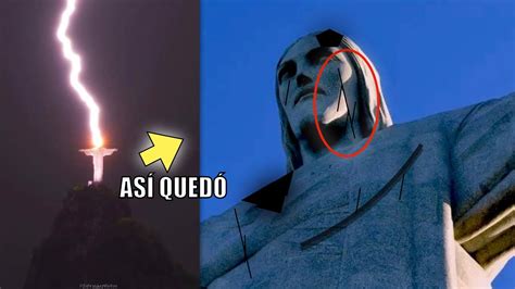 Un rayo impacta al Cristo Redentor de Río de Janeiro Y ASÍ QUEDÓ YouTube