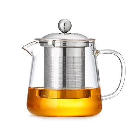 High Quality Stainless Steel Handcrafted Borosilicate Glass Teapot With Removable Tea Pot