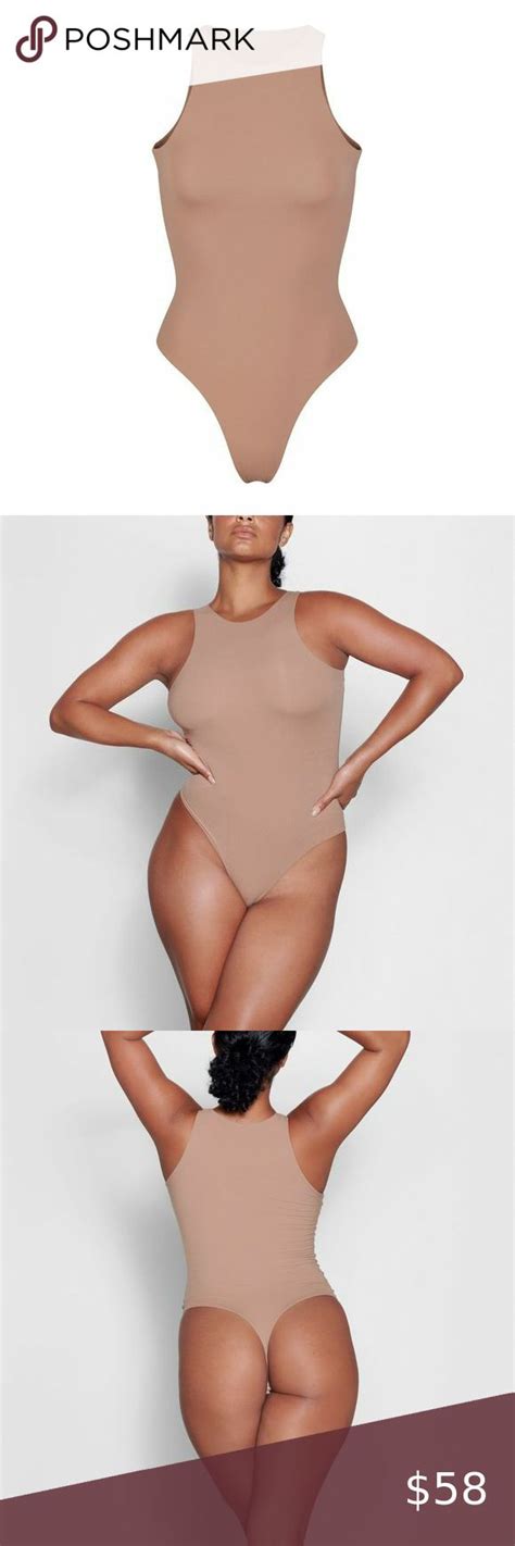 Nwt Skims Fits Everybody High Neck Bodysuit Sz L In Sienna In