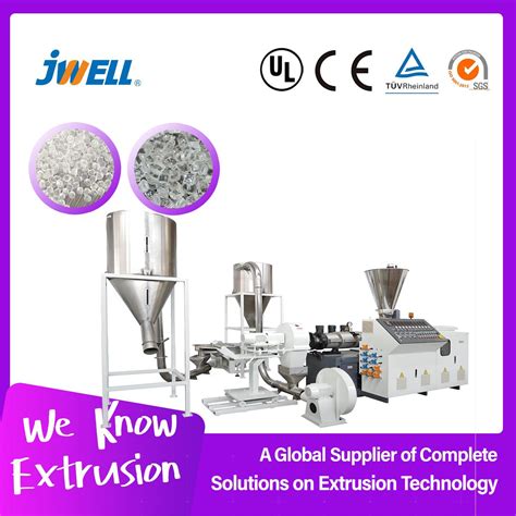 Jwell Counter Rotation Conical Double Screw Pelletizing Wind Feed