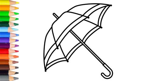 How To Draw An Umbrella Easy Step By Step Easy Way To Learn Drawing Umbrella Drawing Video