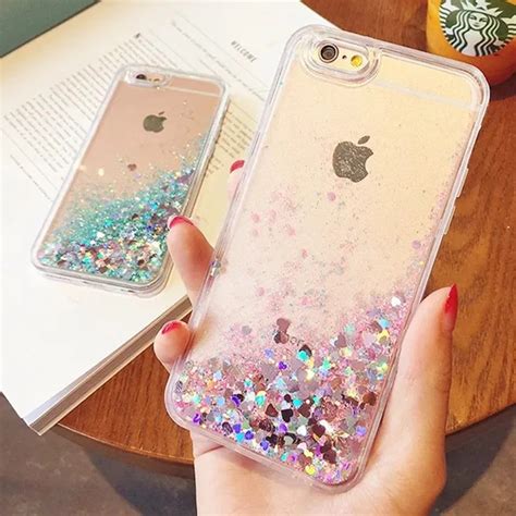 Girl Fashion Liquid Glitter Sand Mobile Phone Cases For Iphone 6 6s 5