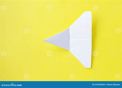 Assembly Procedure of a Paper White Airplane. Origami Stock Photo ...