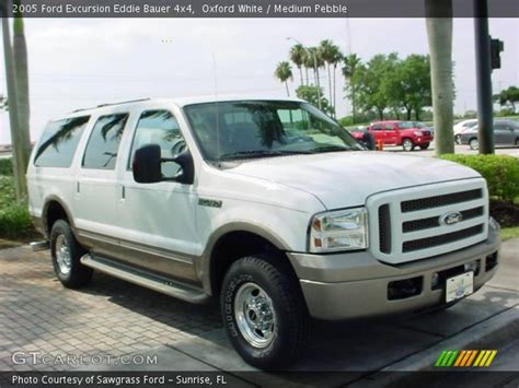 Oxford White 2005 Ford Excursion Eddie Bauer 4x4 Medium Pebble Interior