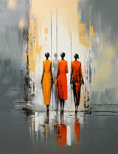 Wall Art Print | Abstract painting, people walking on a street, art ...