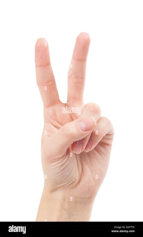 Hand With Two Fingers Up In The Peace Or Victory Symbol Also The Sign