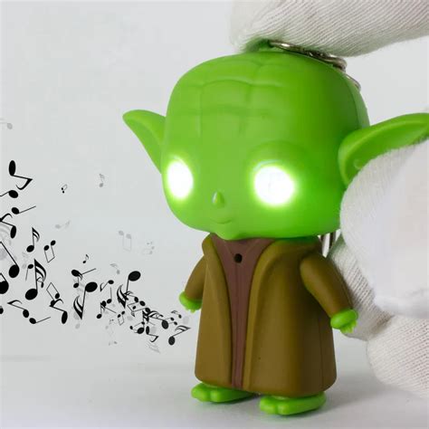 Fashion LED sound Keychain Star Wars keychains jedi master yoda keyring ...