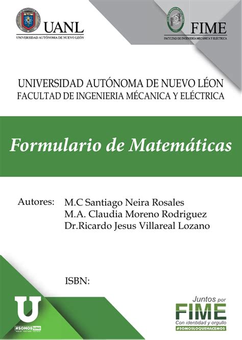 Formulario De Matematicas Final Pdf