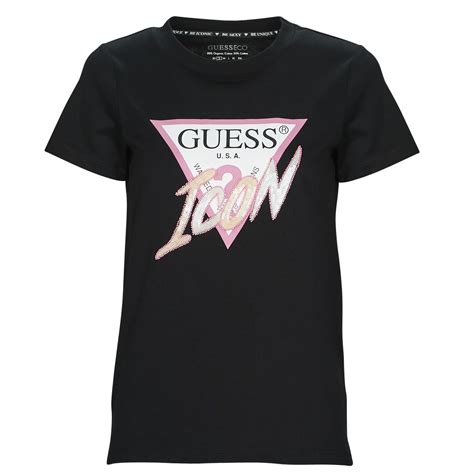 Guess Ss Cn Icon Tee Negro Envío Gratis Spartoo Es Textil