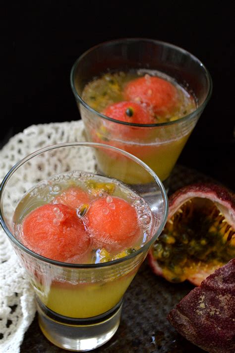 Sparkling Passionfruit Watermelon Cocktail Wine4food