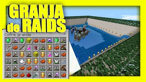 MINECRAFT BEDROCK GRANJA De INVASIONES RAIDS AFK MAS De 1500 ITEMS