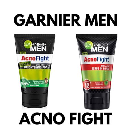 Jual Garnier Men Acno Fight Wasabi Brightening Foam Dan Anti Acne Scrub