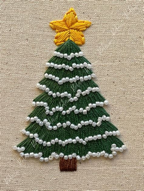 Christmas Tree Embroidery Pattern Set Beginner Christmas - Etsy