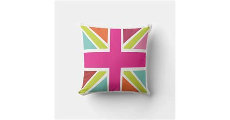 I Love Uk Union Jack Throw Pillow Zazzle