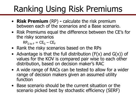 Ppt Ranking Using Risk Premiums Powerpoint Presentation Free