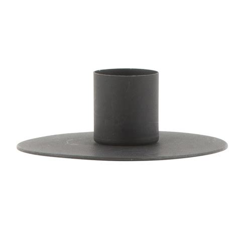 Ib Laursen Bougeoir Metal Noir Rond Simple Basique