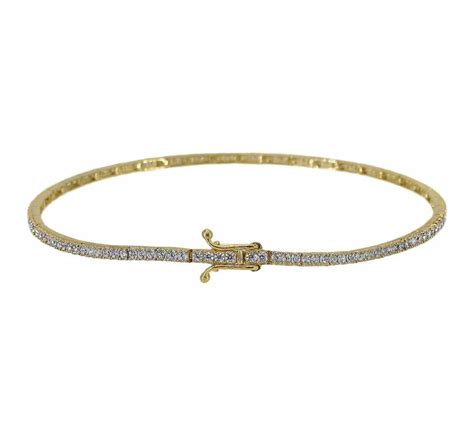 10k Solid Gold Tennis Bracelet Unisex Cz Bracelet Yellow Etsy