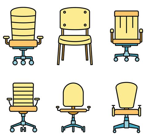 Modern Desk Chair Icons Set Vector Color 33628998 Vector Art At Vecteezy