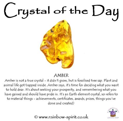 Amber crystal healing properties and correspondences | Cristais ...