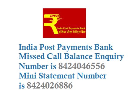 India Post Payments Bank Ippb Balance Check Number Ippb Missed Call