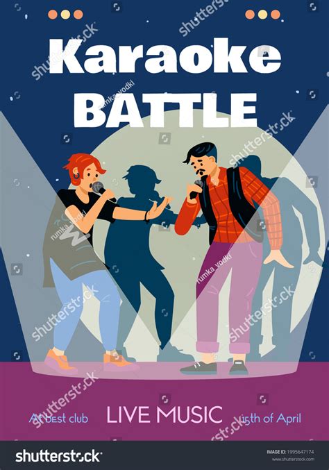 Karaoke Battle Event Advertising Poster Template Stock Vector (Royalty Free) 1995647174 ...