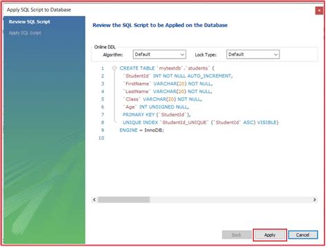 Create Alter Drop Table Using Mysql Workbench Dot Net Tutorials