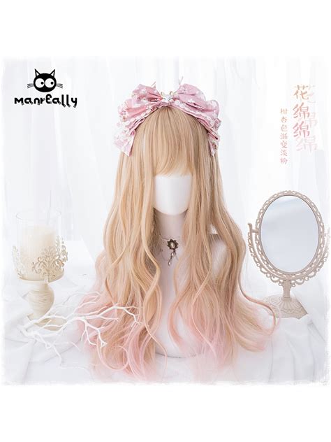 Gradient Harajuku Lolita Long Curly Synthetic Wig