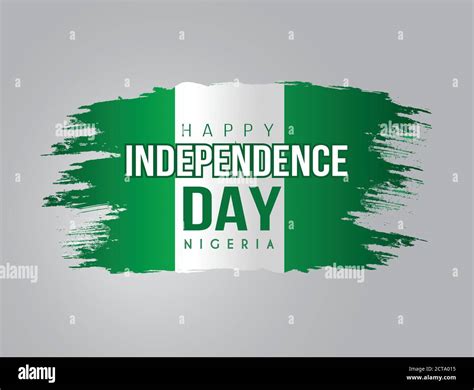 1st October Nigeria Independence Day Template With Brushed Flag Vector