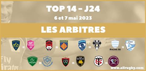 Top J Les Arbitres De La Vingt Quatri Me Journ E Allrugby