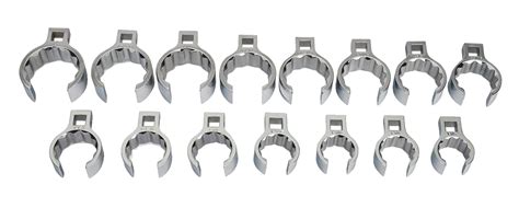 1 2 Drive Crowfoot Wrench Set Flare Nut 12 Point 15 Pieces