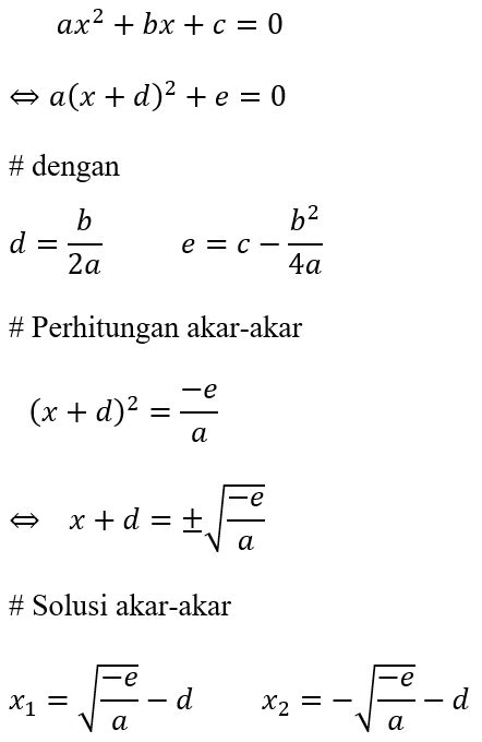 Soal Persamaan Kuadrat Menggunakan Rumus Abc Solusi Soalku Riset