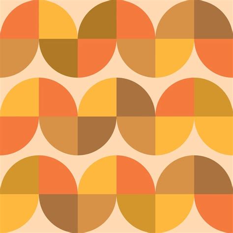 Premium Vector Mid Century Modern Geometric Shapes In Orange Amber