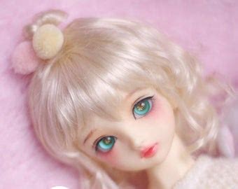 Bjd Cute Pink Naturally Curly Hair Imitation Mohair Wig For Etsy