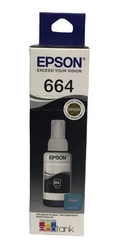 Botella De Tinta Epson 664 T664120 Bk Nuevo Y Facturado